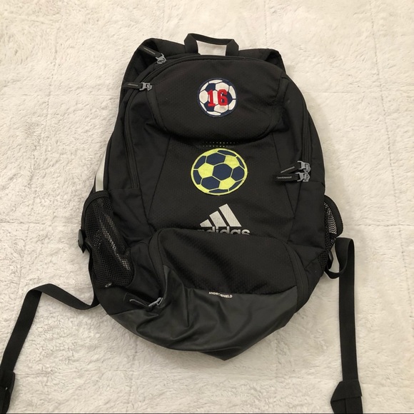 Adidas Hyrdoshield Stadium Soccer Backpack Black School Bag Soccer Ball Patch - Picture 2 of 12